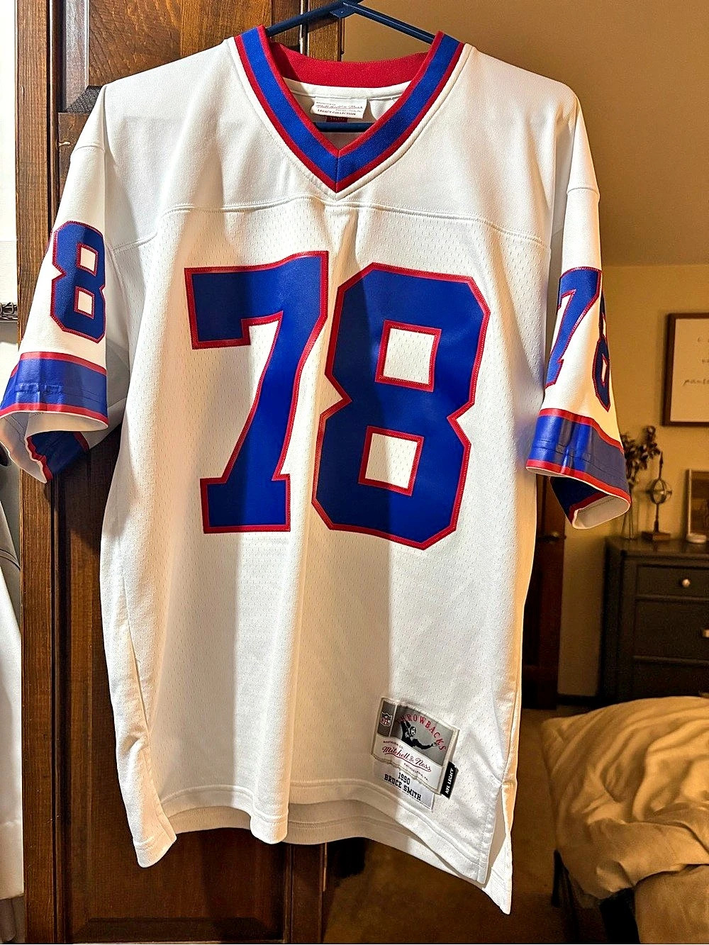 Mitchell & Ness Bruce Smith Buffalo Bills 1990 White Legacy Jersey & Blue Jersey